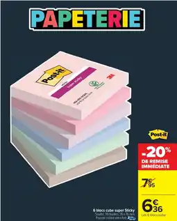 Cora x Carrefour 6 blocs cube super Sticky offre