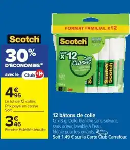 Cora x Carrefour 12 bâtons de colle offre