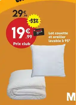 Maxi Bazar Lot couette et oreiller lavable à 95° offre