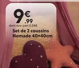 Maxi Bazar Set de 2 coussins Nomade 40x40cm offre