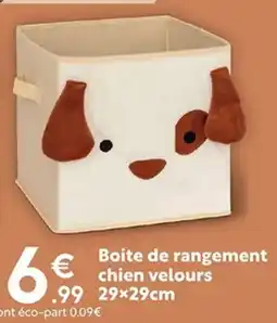 Maxi Bazar Boite de rangement chien velours offre