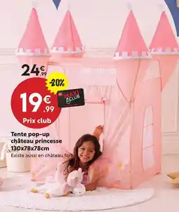Maxi Bazar Tente pop-up château princesse 130x78x78cm offre