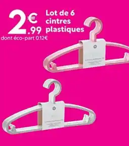 Maxi Bazar Lot de 6 cintres .plastiques offre