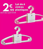 Maxi Bazar Lot de 6 cintres .plastiques offre