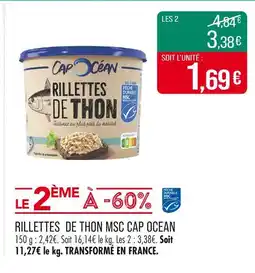 Match CAP OCEAN Rillettes de thon MSC offre
