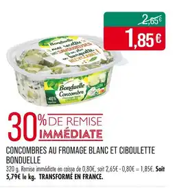Match BONDUELLE Concombres au fromage blanc et ciboulette offre