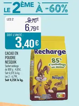 Match NESQUIK Cacao en poudre offre