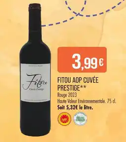 Match Fitou aop cuvée prestige offre