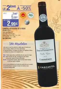Match Corbières AOP Reserve de la Roque Peyrefitte offre