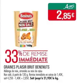 Match BENENUTS Graines Plaisir Brut offre