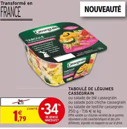 Intermarché CASSEGRAIN Taboulé de légumes offre