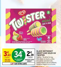 Intermarché TWISTER Glace bâtonnet sweet and sour x8 offre