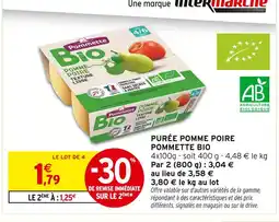 Intermarché POMMETTE Purée pomme poire pommette bio offre