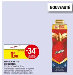 Intermarché DC COMICS Sirop fraise offre
