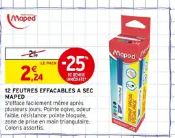Intermarché MAPED 12 feutres effaçables à sec offre