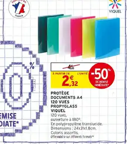 Intermarché VIQUEL Protège documents A4 120 vues Propyglass offre