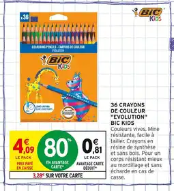 Intermarché BIC 36 crayons de couleur Evolution BIC Kids offre
