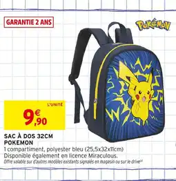 Intermarché POKEMON Sac à dos 32cm offre