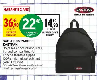 Intermarché EASTPAK Sac à dos padded offre