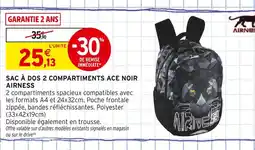 Intermarché Airness Sac à dos 2 compartiments Ace noir offre