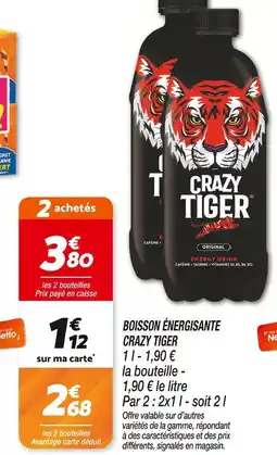 Netto CRAZY TIGER Boisson énergisante offre