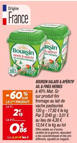Netto BOURSIN Boursin salade & apéritif ail & fines herbes offre