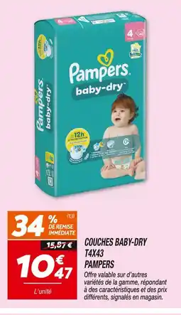 Netto PAMPERS Couches Baby-Dry T4x43 offre