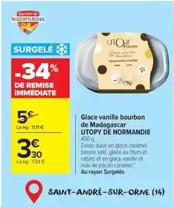 Carrefour Market Glace vanille bourbon de madagascar offre