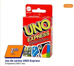 Action Mattel - jeu de cartes uno express offre