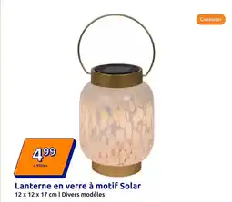 Action Solar - lanterne en verre à motifs offre