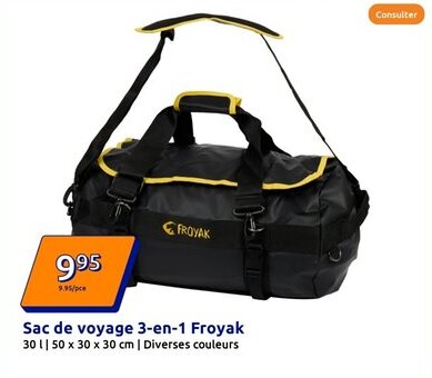Action Sac de voyage 3-en-1 Froyak offre