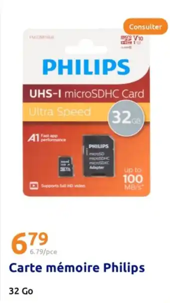 Action PHILIPS Carte mémoire offre