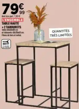 Centrakor L'ensemble table haute +2 tabourets offre