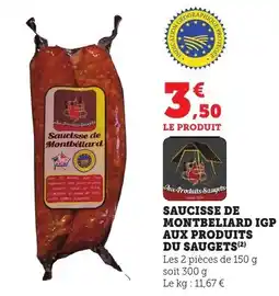 Bi1 Saucisse de montbeliard igp aux produits du saugets offre