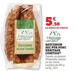 Bi1 Saucisson sec pur porc heritage comtois offre