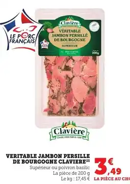Bi1 CLAVIERE Veritable jambon persille de bourgogne offre