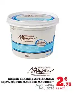 Bi1 Creme fraiche artisanale 30,2% mg fromagerie mauron offre