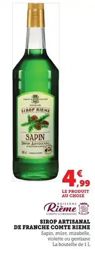 Bi1 Sirop artisanal de franche comte rieme offre
