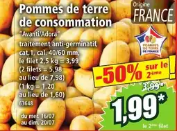 Norma Pommes de terre de consommation offre