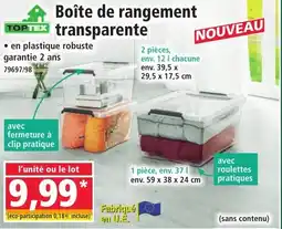 Norma TOPTEX Boîte de rangement transparente offre
