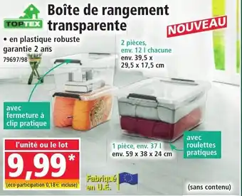 Norma TOPTEX Boîte de rangement transparente offre