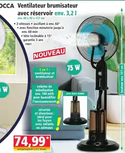 Norma JOCCA Ventilateur brumisateur avec réservoir offre