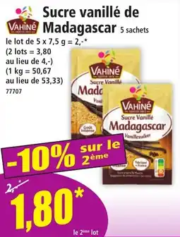 Norma VAHINE Sucre vanillé de Madagascar 5 sachets offre