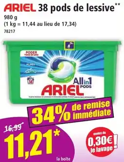 Norma ARIEL 38 pods de lessive offre