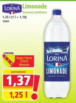 Norma LORINA Limonade finement pétillante offre