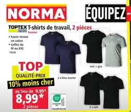 Norma TOPTEX T-shirts de travail, 2 pièces offre