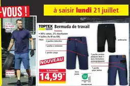 Norma TOPTEX Bermuda de travail offre