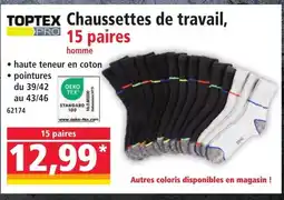 Norma TOPTEX Chaussettes de travail, 15 paires offre