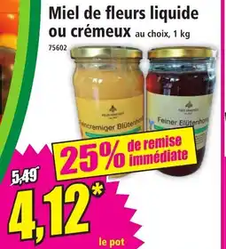 Norma Miel de fleurs liquide ou crémeux offre