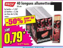 Norma PROF 40 longues allumettes offre